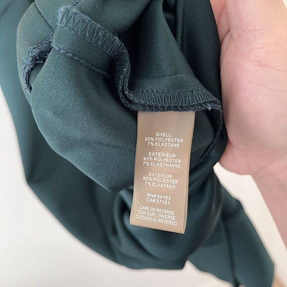 Tommy Hilfiger Forest Green Stretch Pencil Dress Size 12 Ruffle Cap Sleeve - Picture 6 of 8